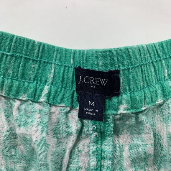 J.Crew Turquoise Tie Die Linen Blend Pull On Shorts M - Picture 2 of 4